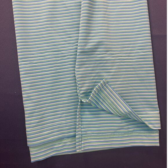 Craig Reagin Clothiers Green White Horizontal Stripe Polo Golf Shirt Medium - Picture 7 of 7